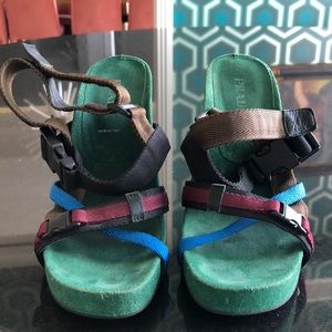 Prada green strappy sandals size 37